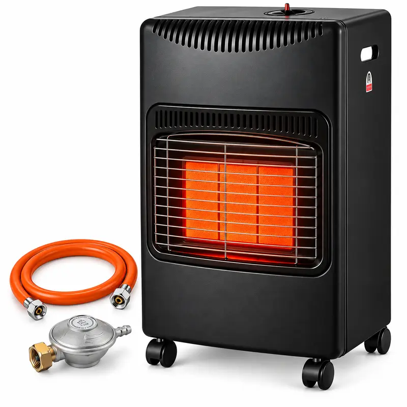 Stufa a Gas GPL 4,2 KW 3 Mattoni Infrarossi con Tubo e Regolatore