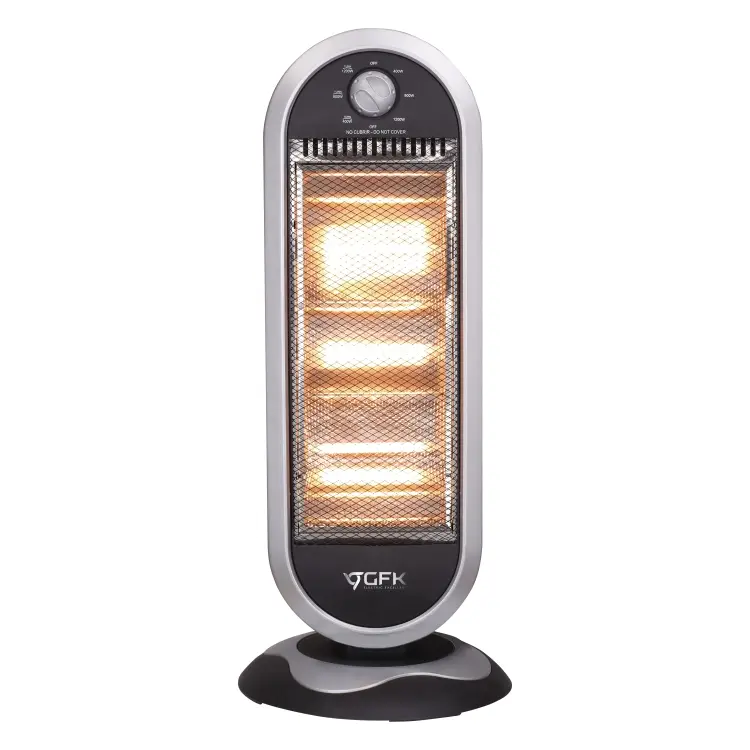 Stufa Elettrica Oscillante 1200W 3 Elementi Alogena Basso Consumo 31x31 H 71cm