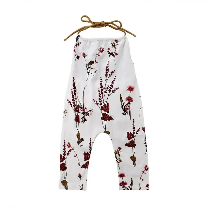 Summer halterneck flower pants jumpsuit