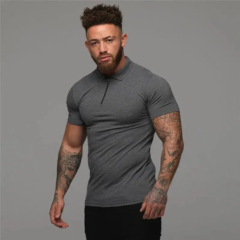 Summer Lapels Short Sleeve Fitness T-shirt Sports Polo Shirts