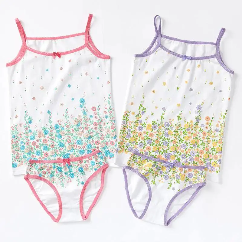 Summer Loungewear Kids Sling Pajamas Two-piece Set