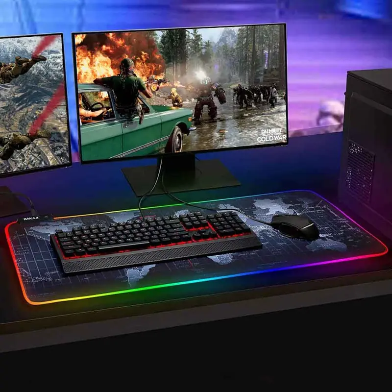 Tappetino Gaming 90x40cm Mouse Pad con Luce LED RGB e Modalità Personalizzabili
