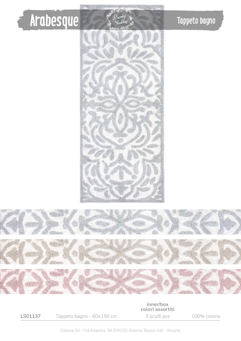 Tappeto Arabesque cotone 60x150cm.