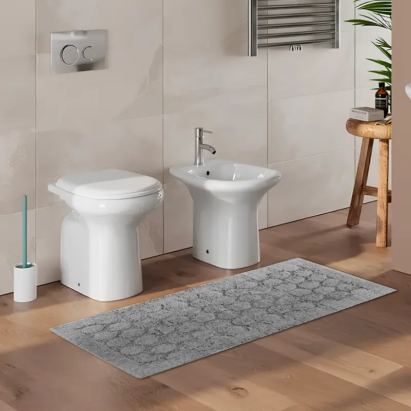 Tappeto Bagno 70x140 Soft Design Cerchi Morbido in Spugna di Cotone Assorbente