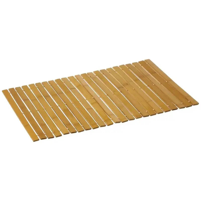 Tappeto per Doccia Vasca da Bagno in Legno Bambù Superficie Antiscivolo 60x40cm