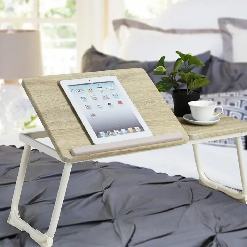 Tavolino Pieghevole Vassoio da Letto e Divano Porta PC con regolazione 65x30cm