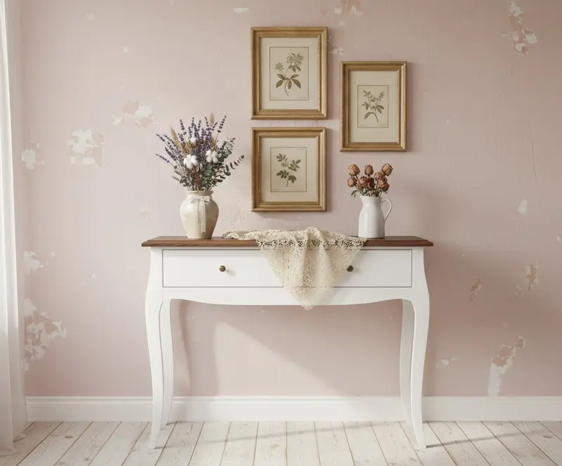 Tavolino Scrittoio Bianco e Rovere – Console Multifunzione