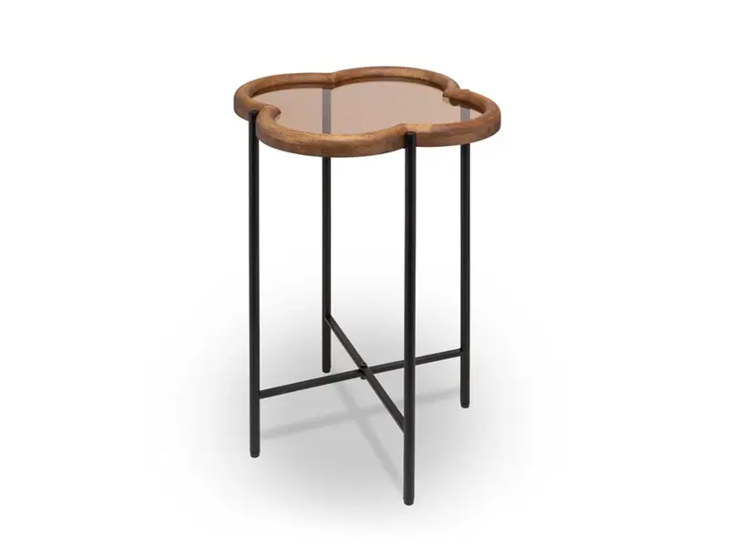 Tavolino vetro legno Fiordilegno Rituali Domastici 45X45X55H CM