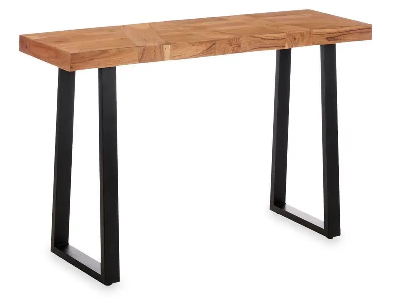 Tavolo Consolle Ingresso Salone Corridoio 110 x 35 H77cm Legno Massello e Metallo