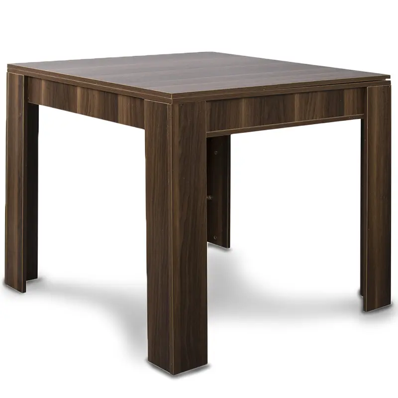 Tavolo da Pranzo Quadrato 90x90cm Allungabile a 180cm Apertura a Libro Noce