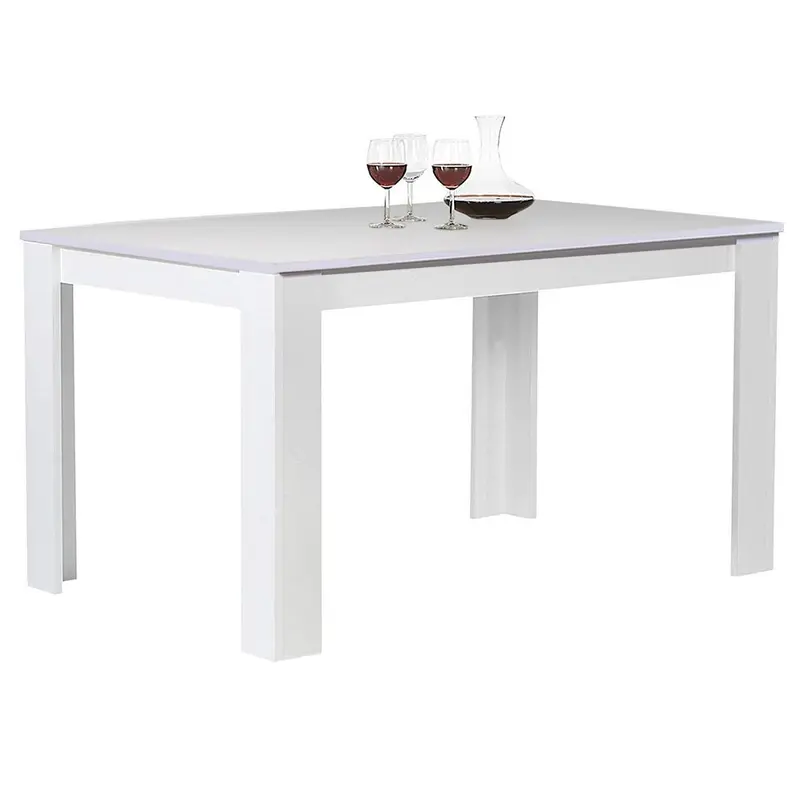 Tavolo per Sala da Pranzo Fisso 120x80 H74cm Bianco e Top 18mm Moderno