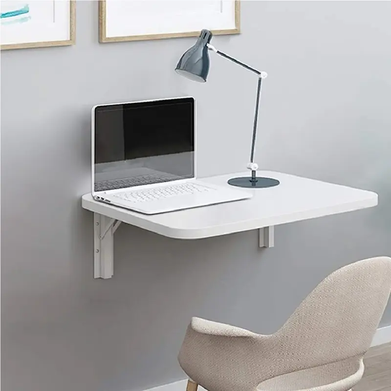 Tavolo Pieghevole a Muro Salvaspazio Multiuso in MDF Bianco 80x40cm