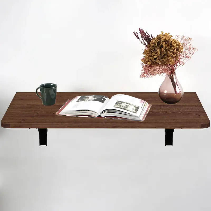 Tavolo Pieghevole a Muro Salvaspazio Multiuso in MDF Noce 80x60cm