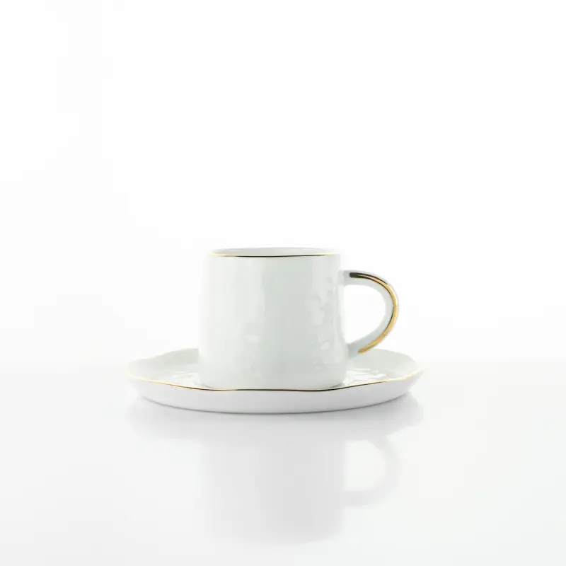 Tazza caffè Onix White Stone gold line Weissestal - 6 pz