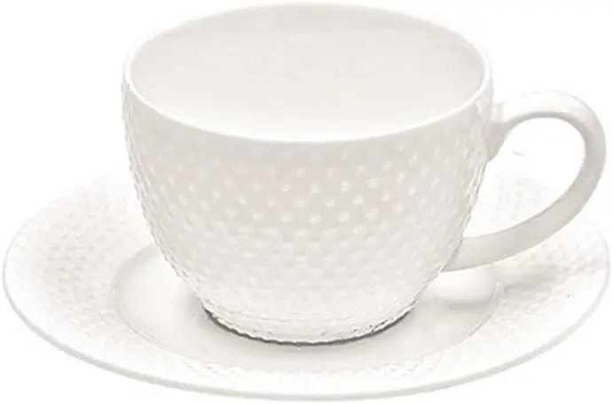 Tazza Caffè Richiamo Porcellana Bone China Bianca Design 125ml