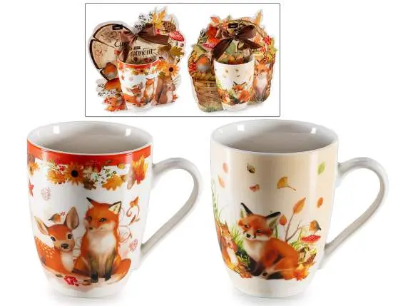 Tazza in porcellana 300 ml con decoro animali