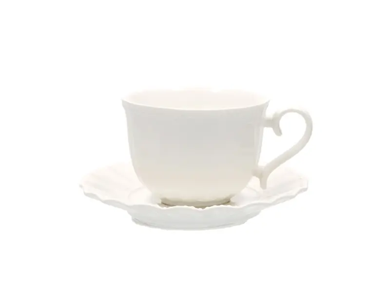 Tazza Tè Ducale con Piattino Porcellana Bone China 220ml Design