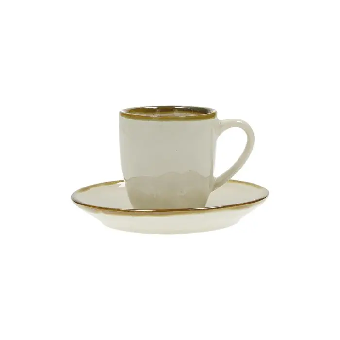 Tazzina Caffè Concerto Avorio con Piattino - Rose & Tulipani