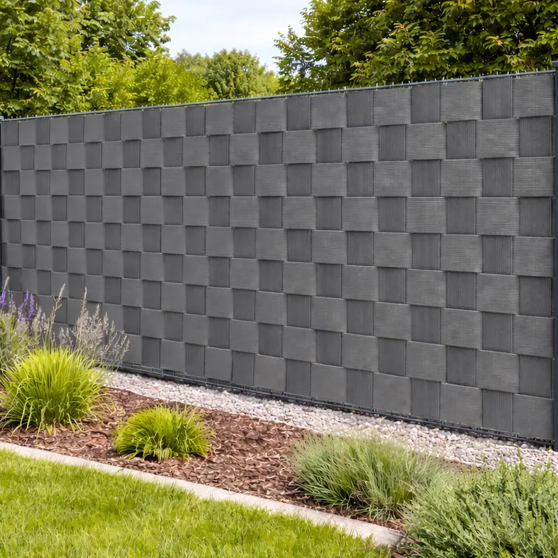 Telo Frangivista in Pvc 19cm x 35mt Oscurante Anti UV per Balcone Giardino Terrazzo Grigio