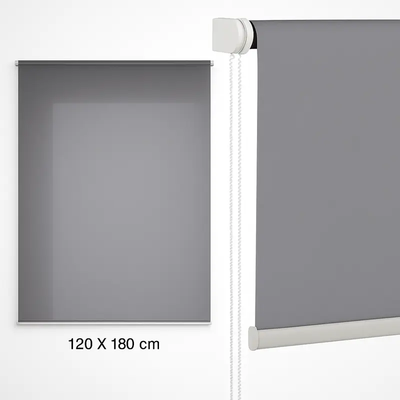 Tenda a Rullo Oscurante da Interno 120x180cm Moderna Facile da montare Grigio