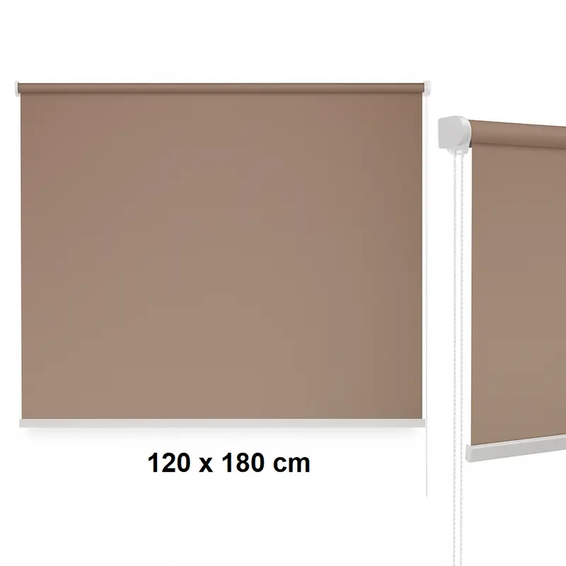 Tenda a Rullo Oscurante da Interno 120x180cm Moderna Facile da montare Marrone