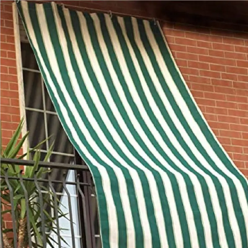Tenda da Sole Ombreggiante 3x3mt con 20 Occhielli Polycotone Idrorepellente Beige/Verde