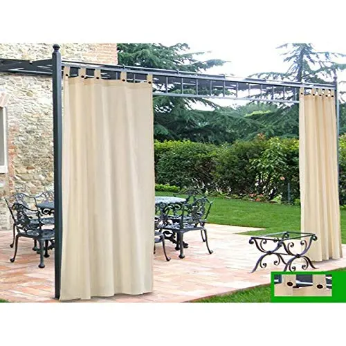 Tenda gazebo con Bottoni 140x270 da giardino esterno Beige Naturale