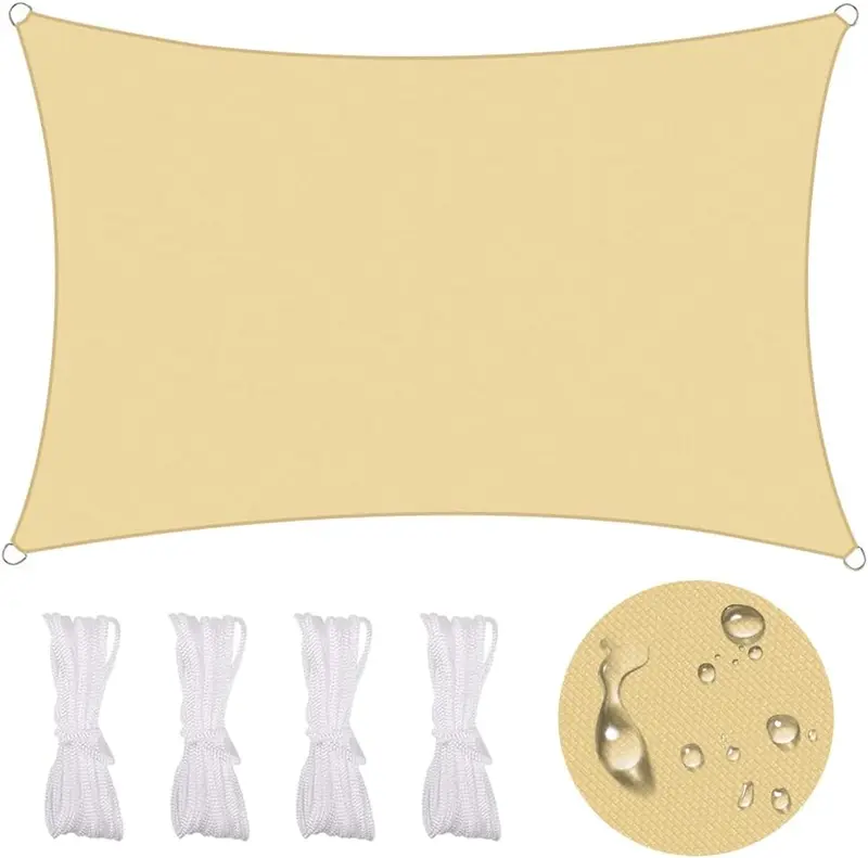 Tenda Ombrellone Antiriflesso, Vela Ombreggiante Anti UV 3 x 4 mt Beige