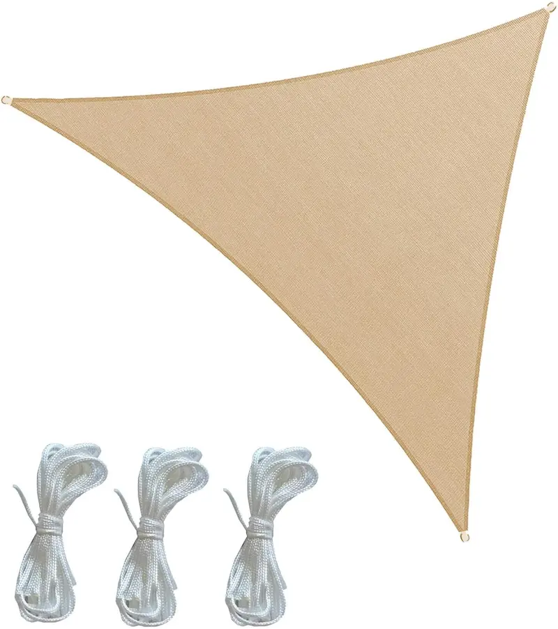 Tenda Ombrellone Antiriflesso Vela Ombreggiante Anti UV Triangolare 3x3x3mt Beige