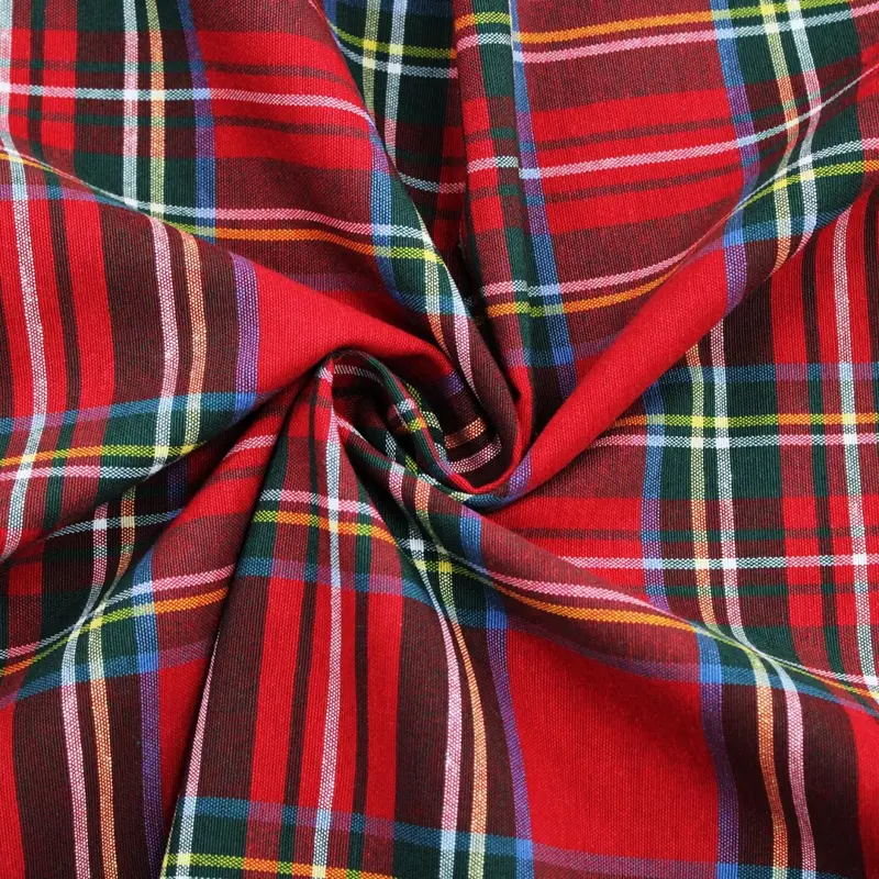 Tessuto a metraggio cotone tinto in filo Scozzese Tartan quadro Natale Altezza 280 cm Vari colori