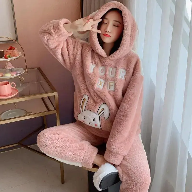 Thickened plus velvet coral velvet Furry cute suit