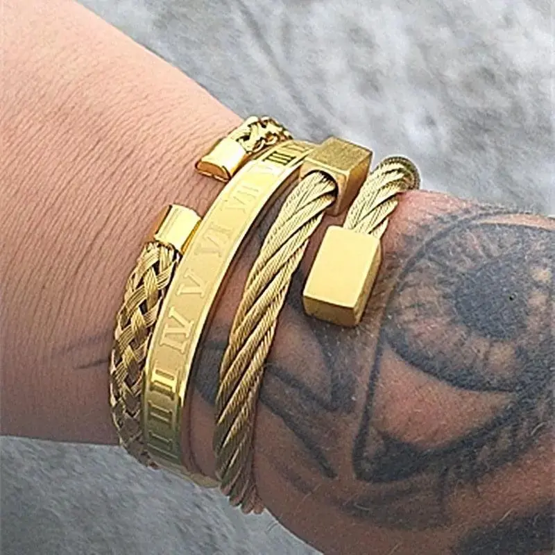 Three Stainless Steel Bracelets