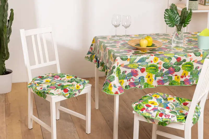 Tovaglia Antimacchia Shabby Chic Country Cactus Stile Shabby Country Quadrata Impermeabile Tavola da Pranzo Cucina Giardino 4 Posti 150x150