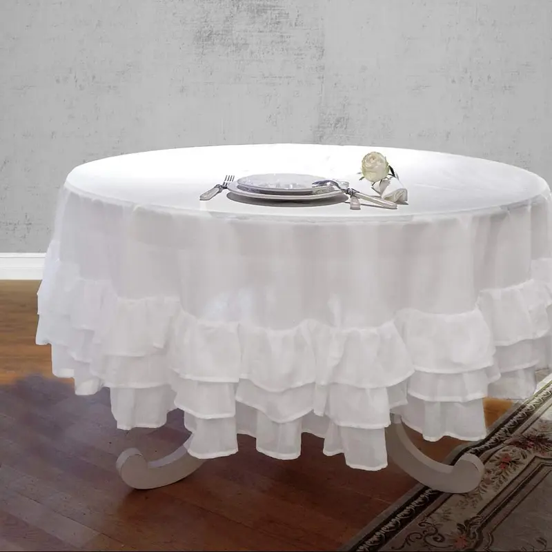 Tovaglia o copritavola con balze diametro 220cm.
