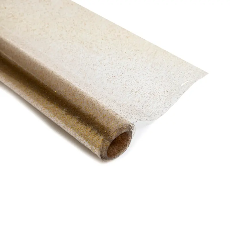 Tovaglia plastificata rettangolare Glitter oro Cristal in pvc 12 posti tavola Spessore 2mm 140x240 cm