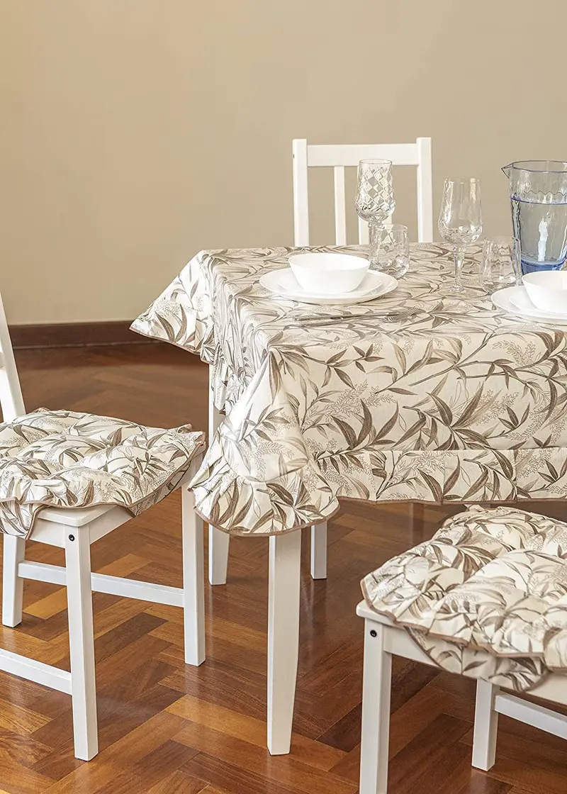 Tovaglia Rettangolare 6 posti 140x170 plastificata antimacchia Shabby Chic Ulivo
