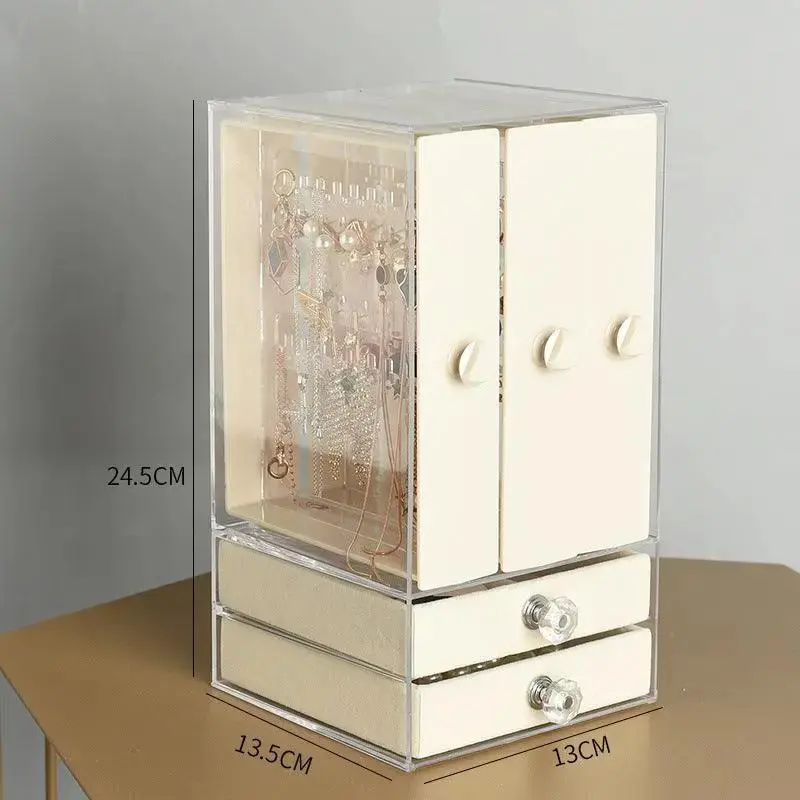 Transparent Jewelry Storage Box Jewelry Organizer Dustproof Display