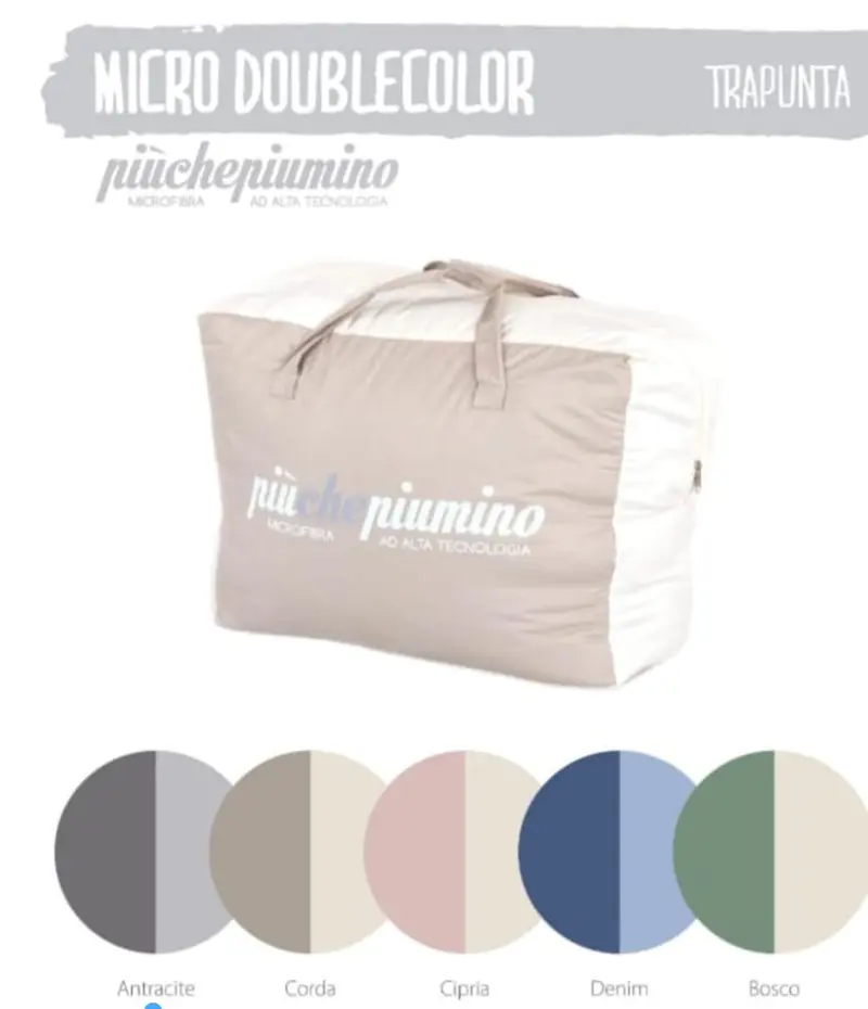 Trapunta 1 piazza Double Color Piucchepiumino 5 colori misure 170x260
