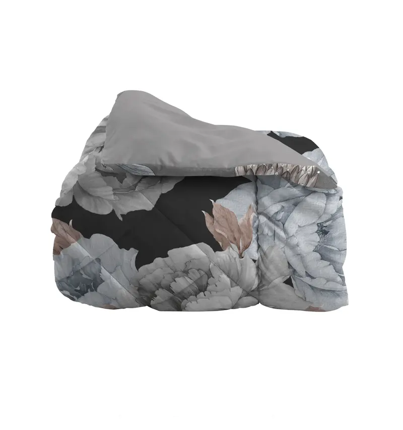 Trapunta Invernale Matrimoniale Peony Grigio/Beige