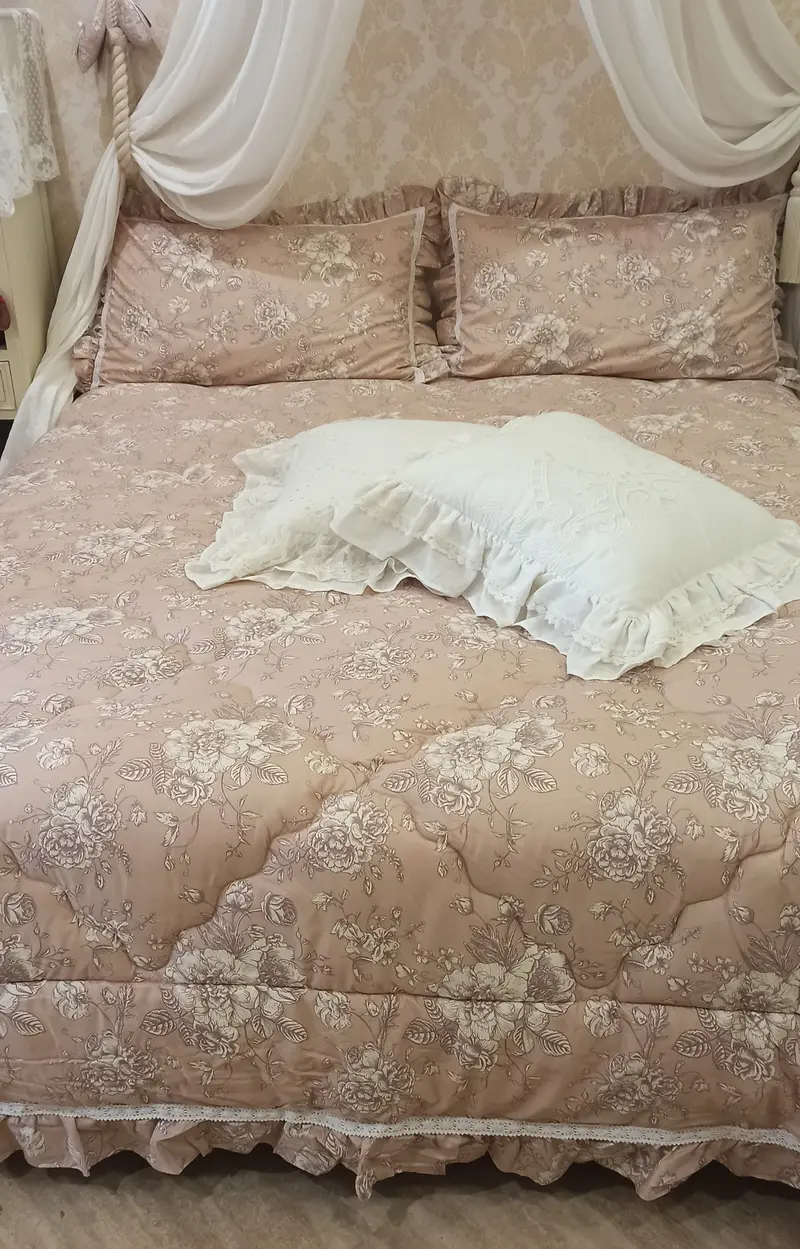 Trapunta matrimoniale invernale  Lovely Shabby rosa