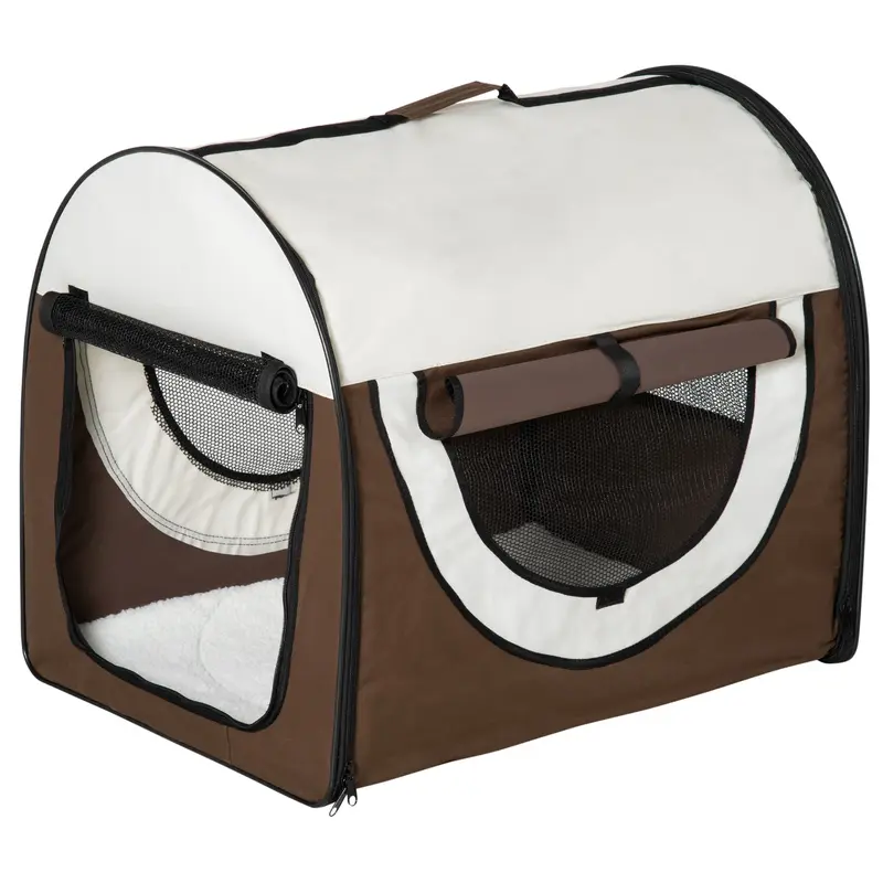 Trasportino Animali Domestici Pieghevole con Cuscino e Borsa Trasporto 70x51x59cm