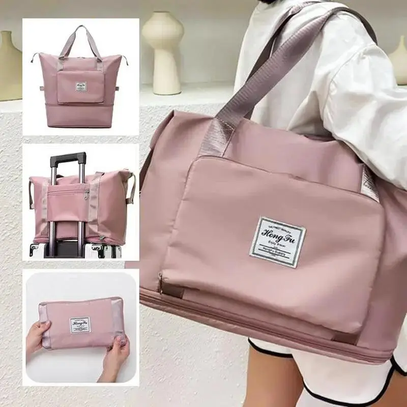 Travel Bag Fordable Waterproof Large Capacity Gym Fitness Bag Weekender Overnight For Women