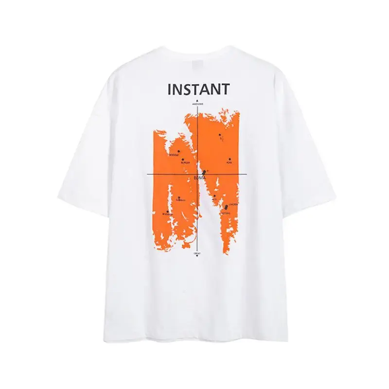 Trendy Brand Print Round Neck Short Sleeve T-Shirt Men