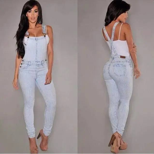 Trendy Ripped Denim Overalls for Women