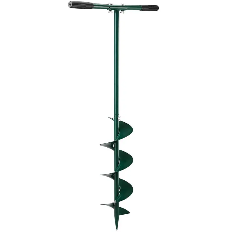 Trivella Manuale a Mano con Spirale 15cm Impugnatura Morbida Verde 100 cm