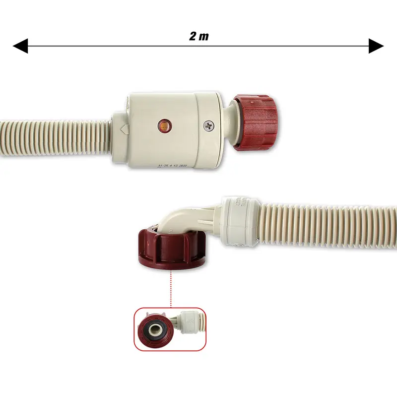Tubo Scarico Lavatrice e Lavastoviglie con Sicurezza 200cm max 90°C 0,2-10 bar 3/4ff