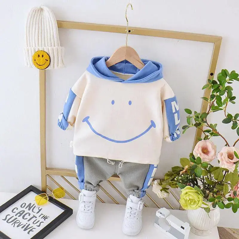 Two-piece velvet sports suit boys sweater