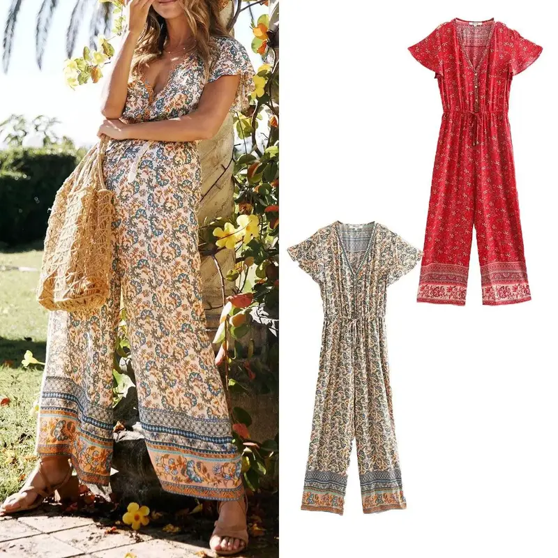 Vacation print jumpsuit