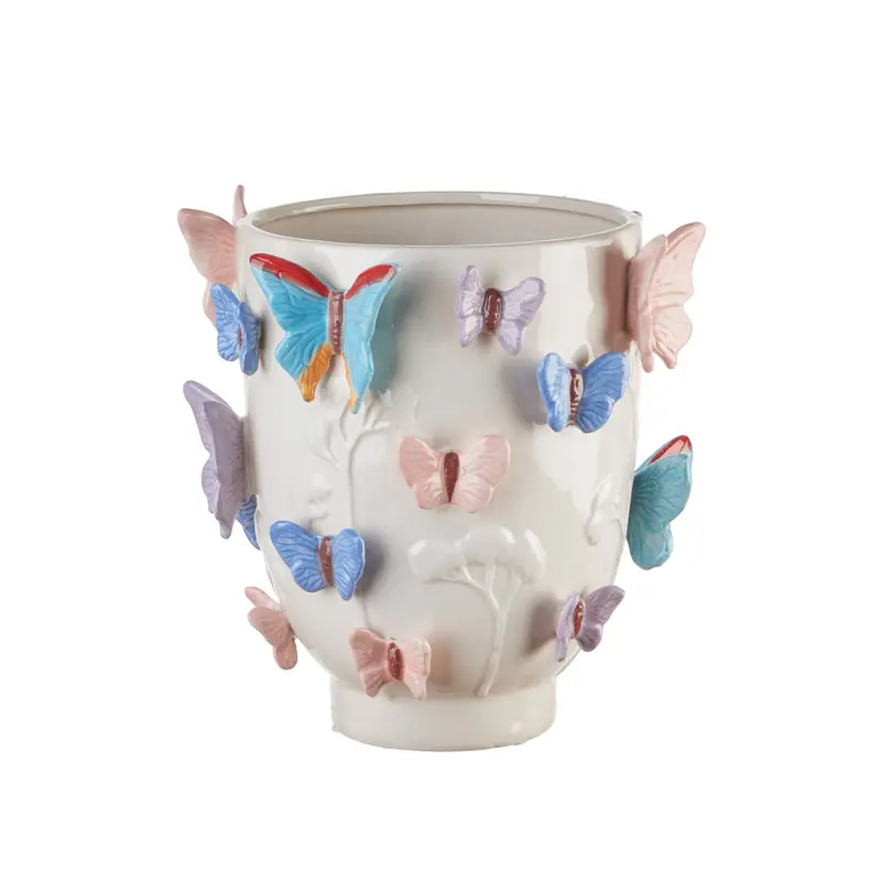 Vaso Basso Porcellana Moderno Country L'Oca Nera 25cm
