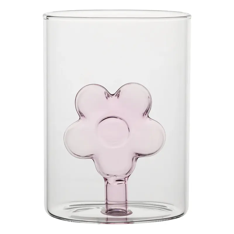 Vaso in Vetro Monofiore Ovale Rosa Infiore – Rituali Domestici 11x8x15,5 cm